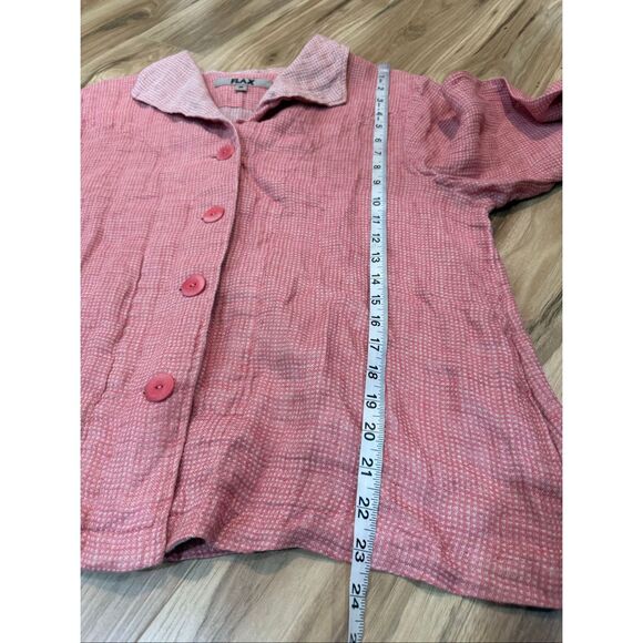 FLAX NWOT Linen Button Front Cropped cardigan Jacket Boho Lagenlook size M - Picture 9 of 10